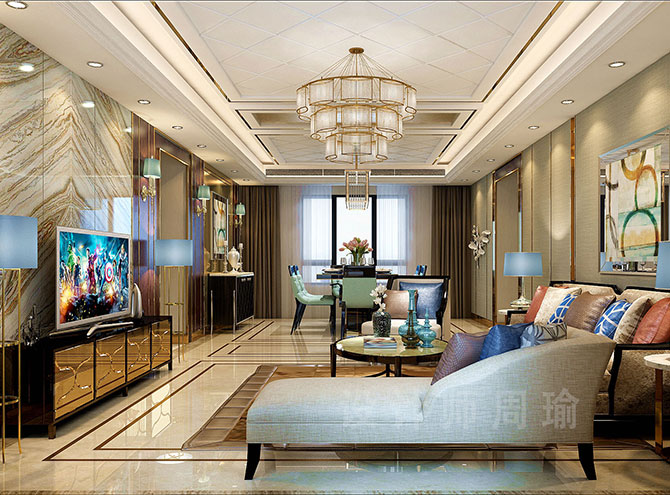 好屄色视频世纪江尚三室两厅168平装修设计效果欣赏